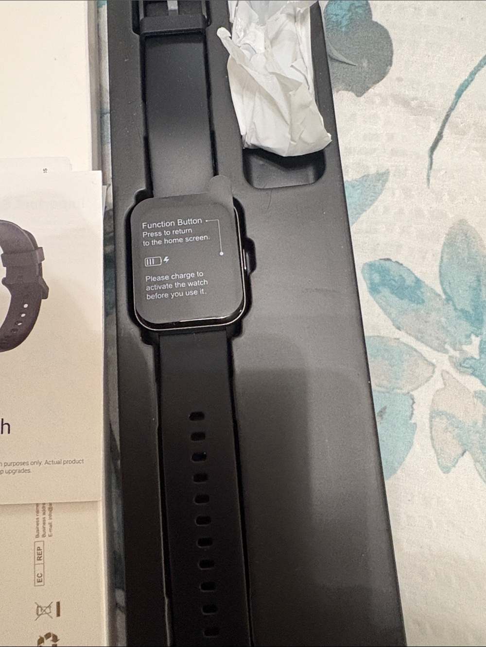 Black Smartwatch with Silicone Band - Unbranded